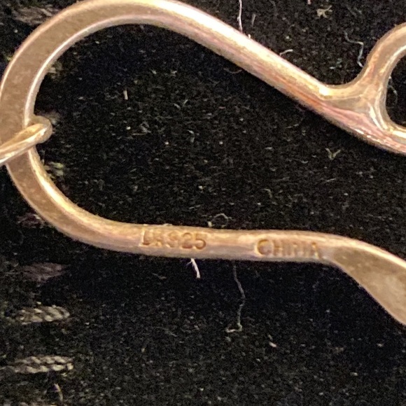 Sterling silver 925 marbled stone statement necklace - Picture 5 of 6